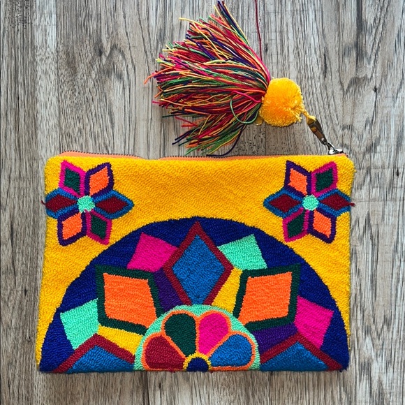 Handbags - Orange Latin American Print Clutch